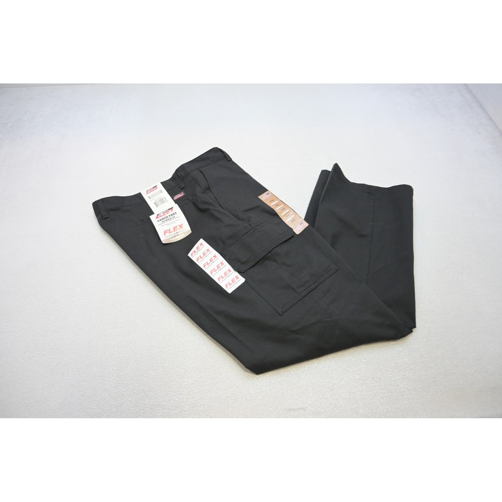 Genuine Dickies Cargo Pants Mens 42x32 Black Twill Utility Workwear New